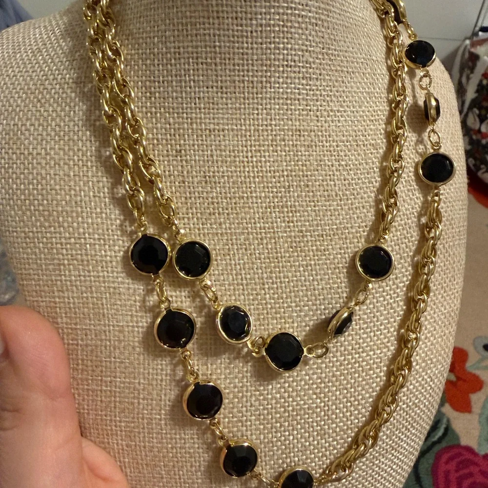 Elegant Gold and Black‎ Vintage Necklace